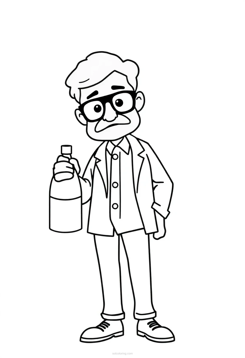 Scientist coloring page for kids