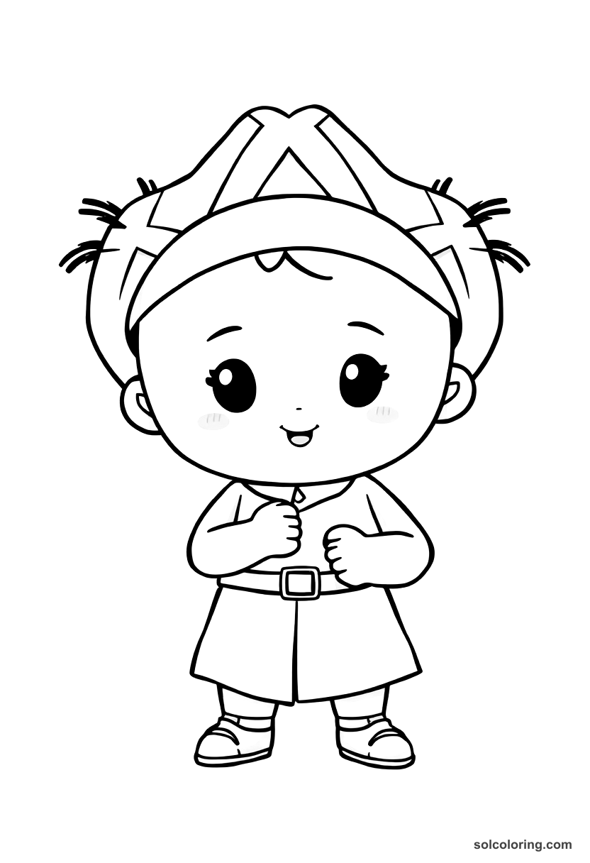 Chibi Scottish Highland Games Competition coloring page, free printable chibi style