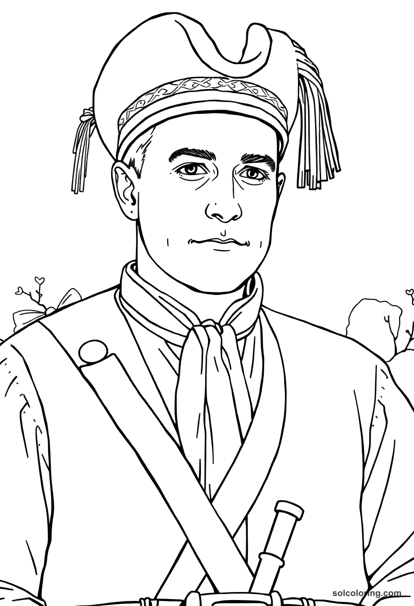 Scottish Highland Games Competition coloring page, free printable detailed style