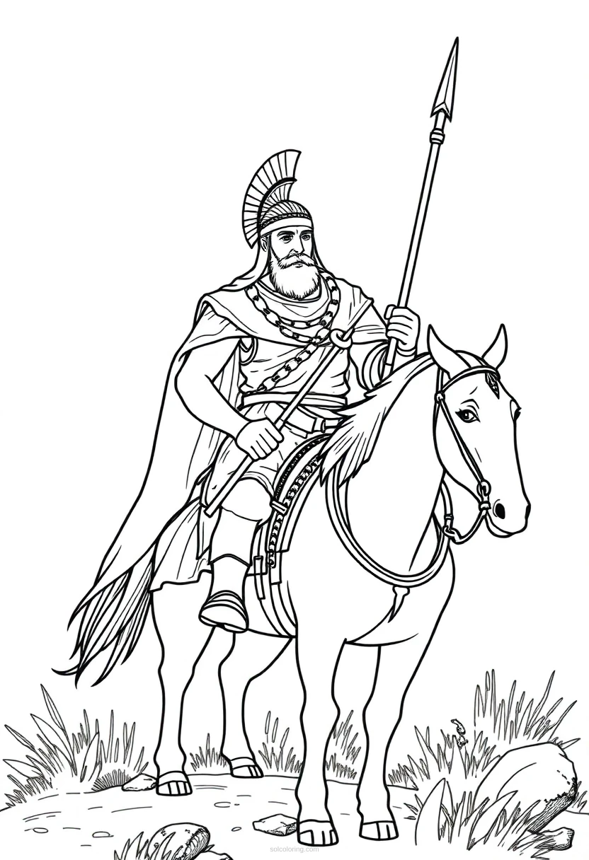 Scythian Mounted Warrior coloring pages