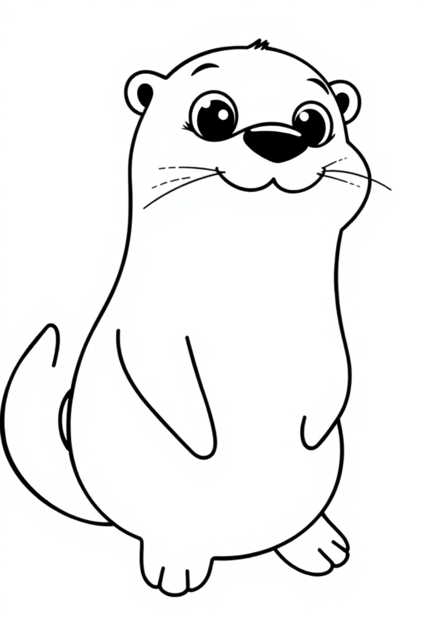Sea Otter coloring page, free printable