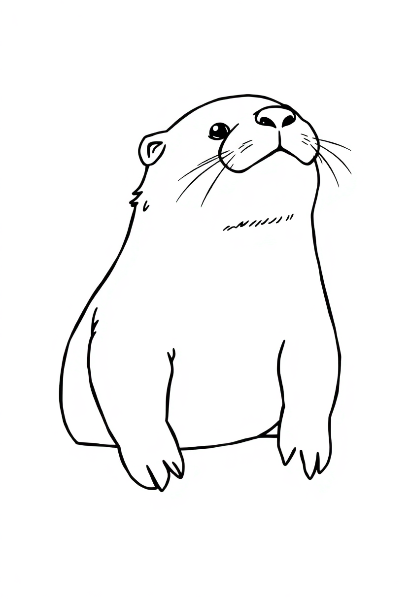 Sea Otter coloring page, free printable