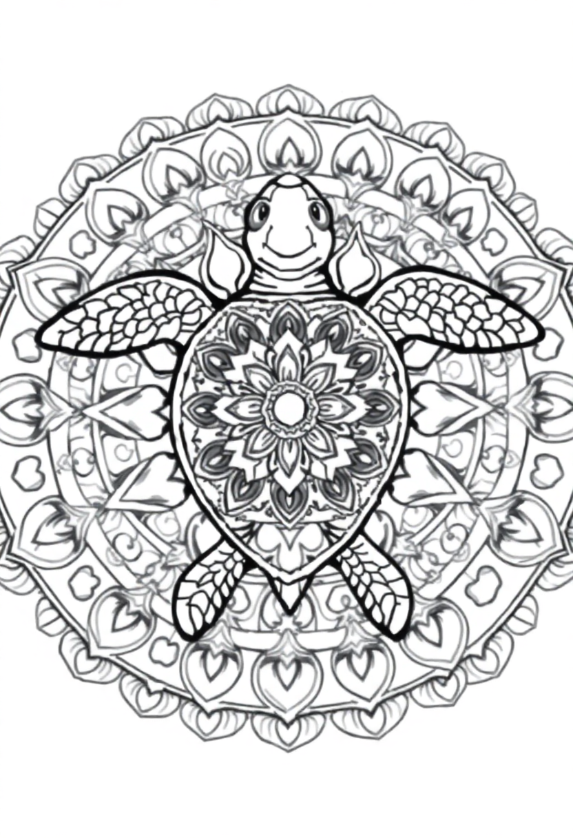 Sea Turtle coloring page, free printable