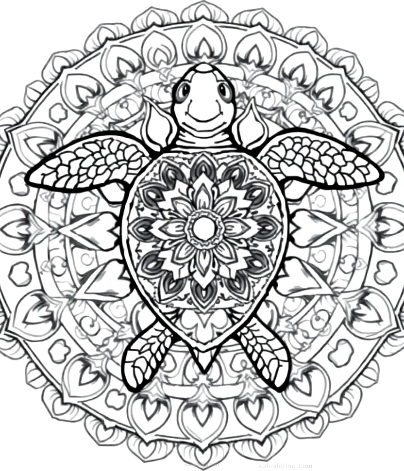 Sea Turtle coloring page for kids