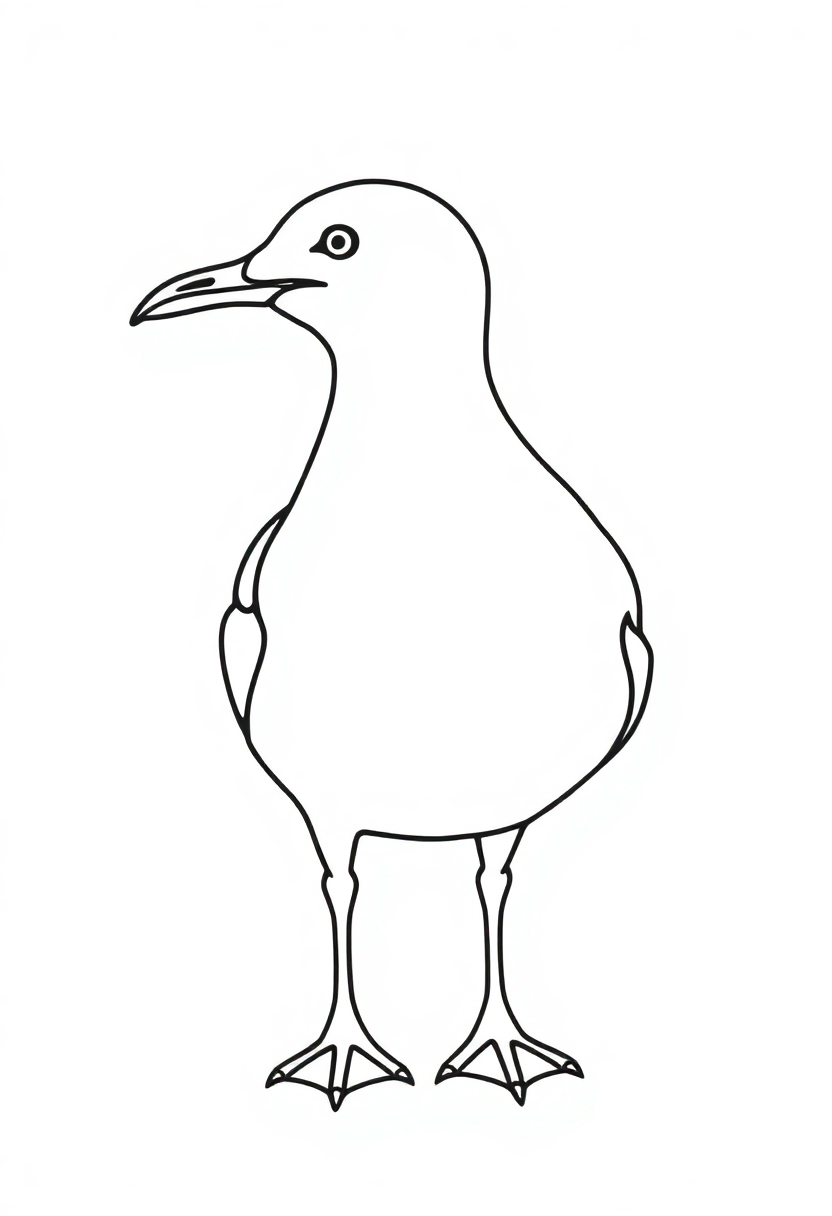 Seagull coloring page, free printable