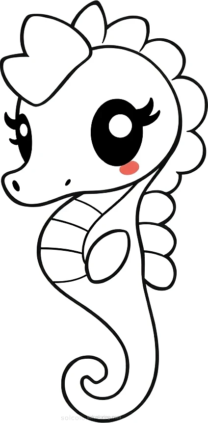 Seahorse coloring page for kids