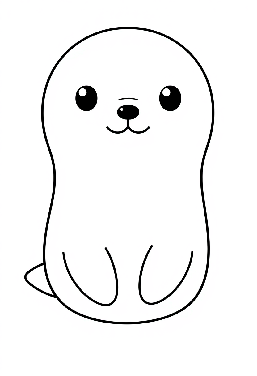 Seal coloring page, free printable