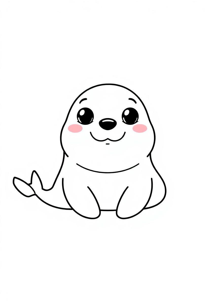 Seal coloring page, free printable