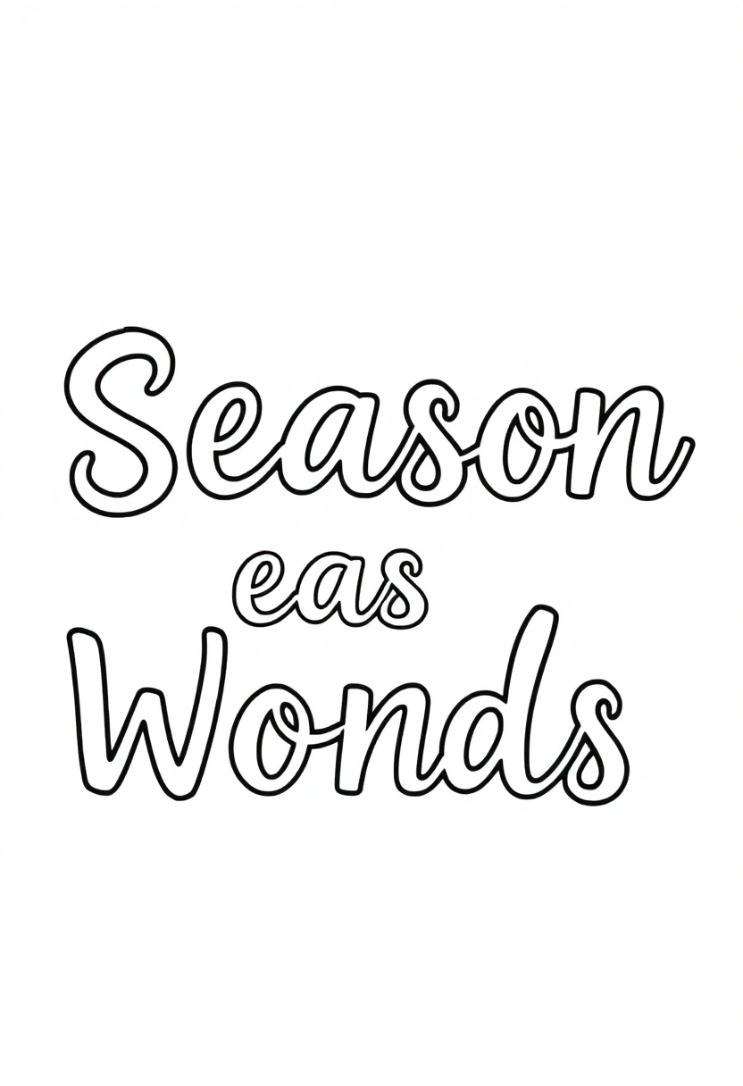 Season Words coloring page for kids