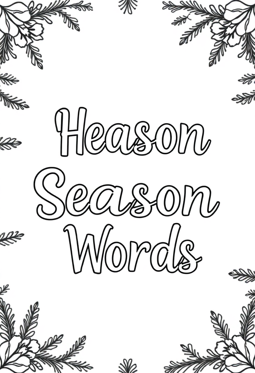 Season Words coloring page for kids