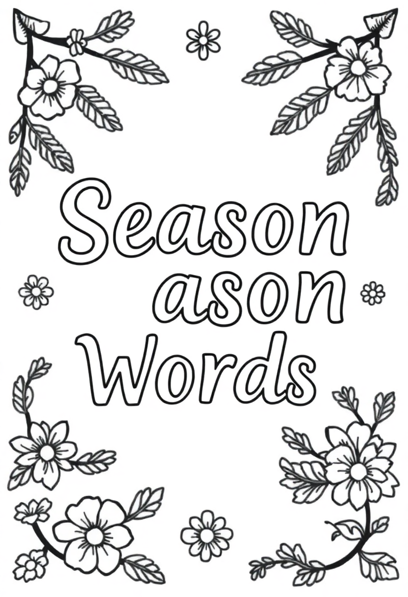Season Words coloring page for kids