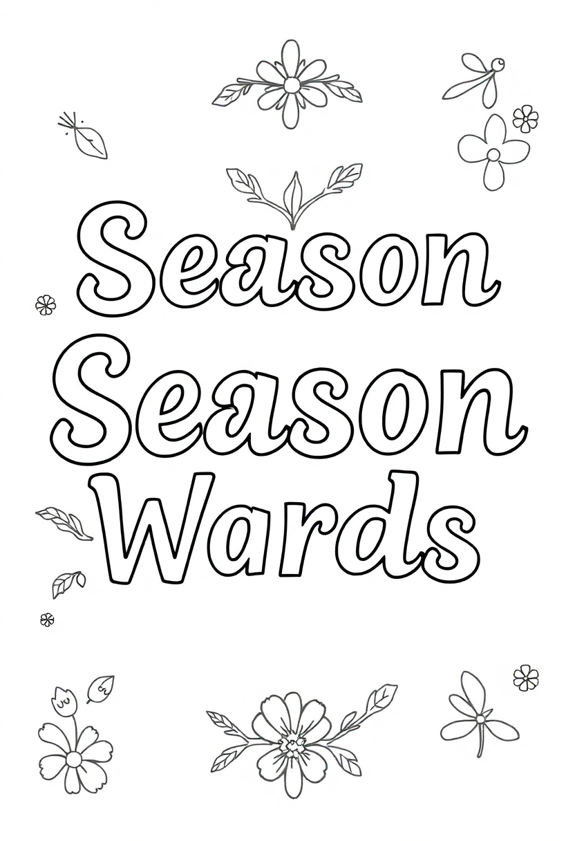 Season Words coloring page for kids