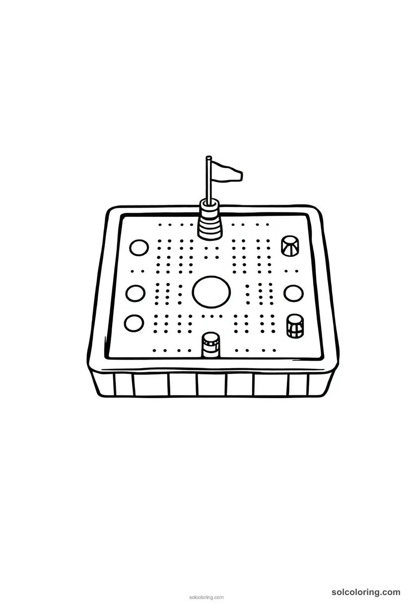 Senet Board Game cute cartoon coloring page for kids