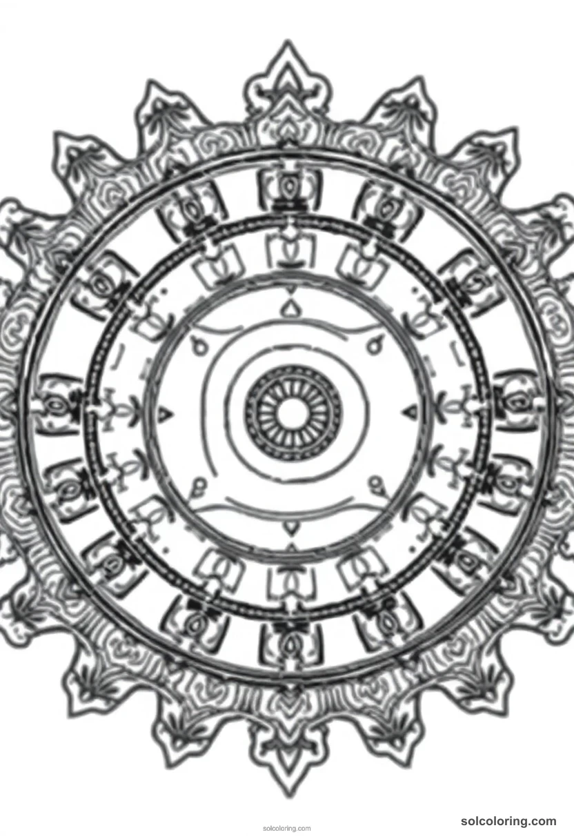 Mandala Senet Board Game mandala coloring page for kids