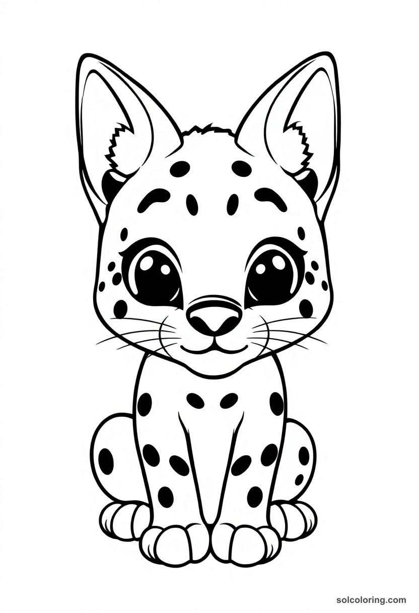 Cute Cartoon Serval