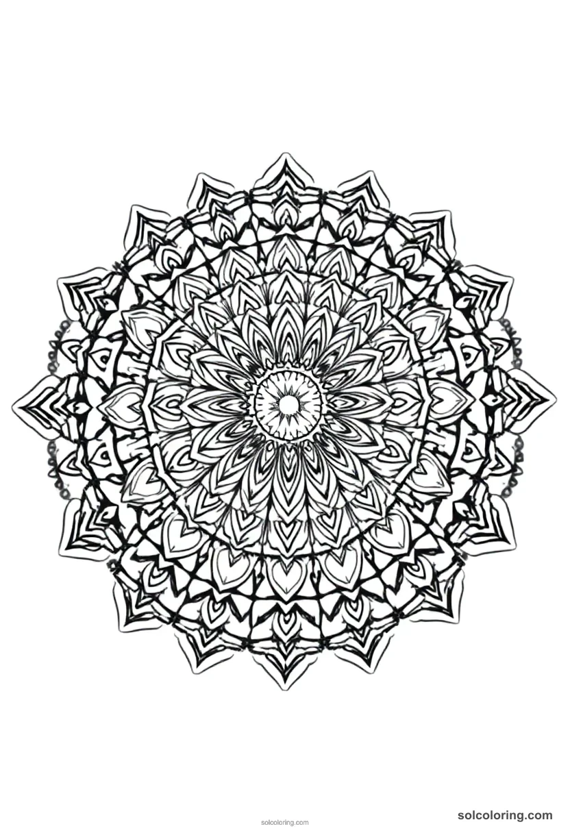 Mandala Serval mandala coloring page for kids