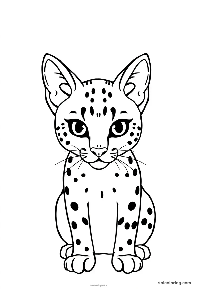 Serval coloring pages