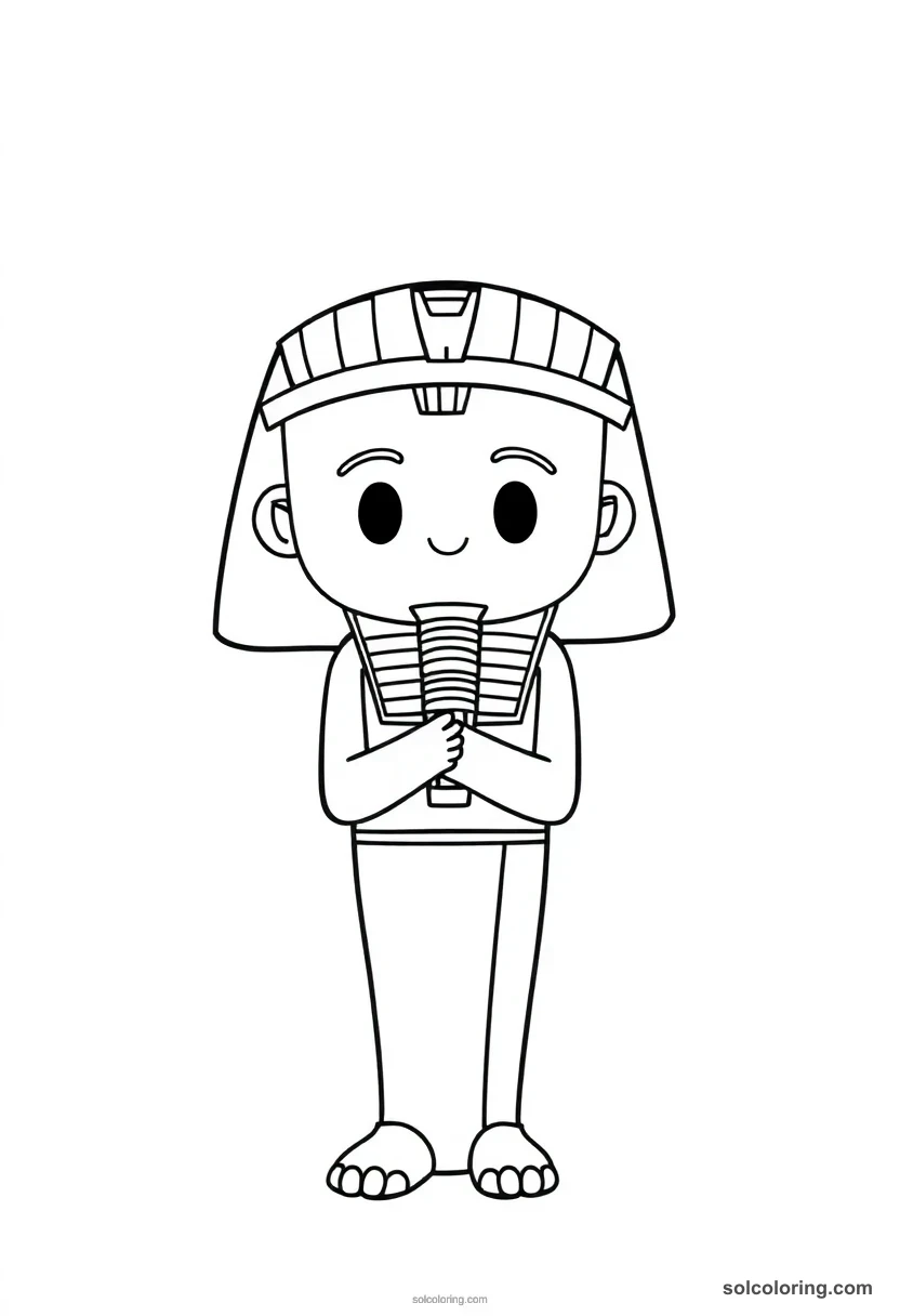 Shabti Funerary Figurine chibi coloring page for kids