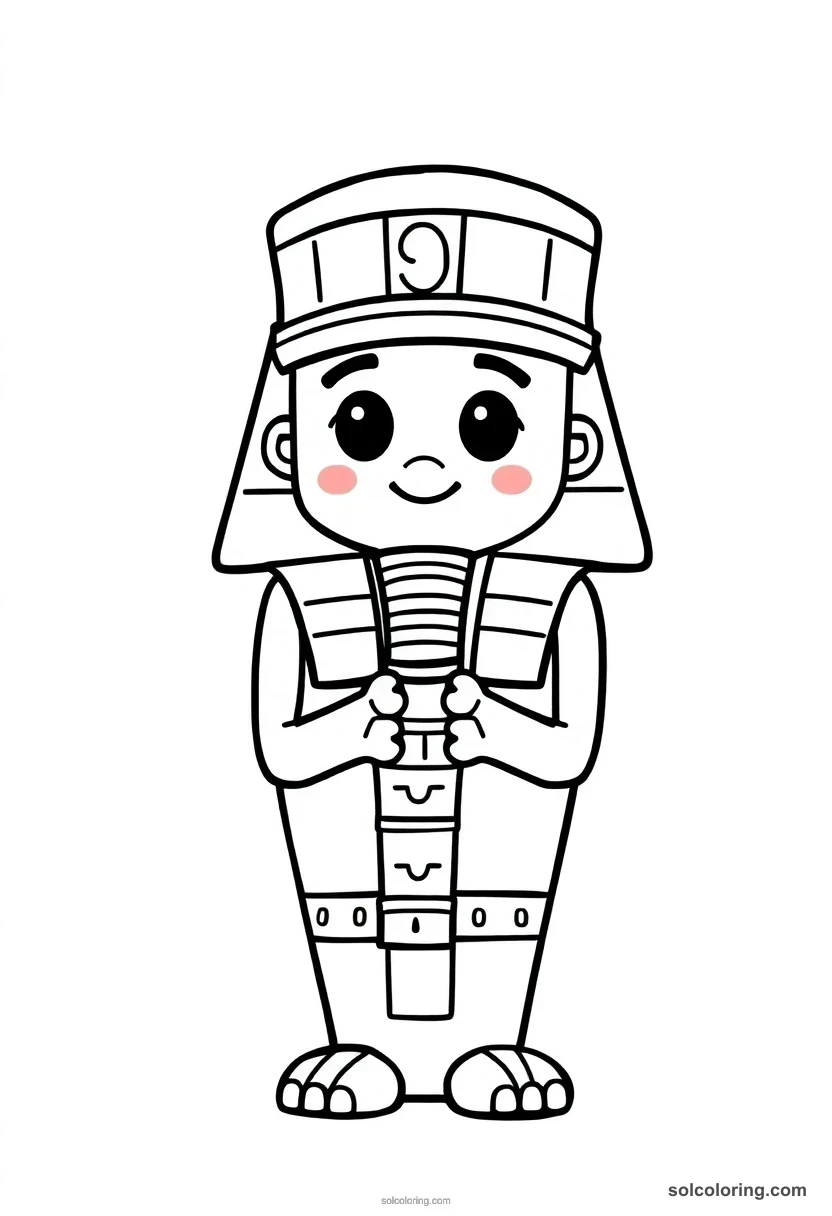 Cute Cartoon Shabti Funerary Figurine cute cartoon coloring page for kids