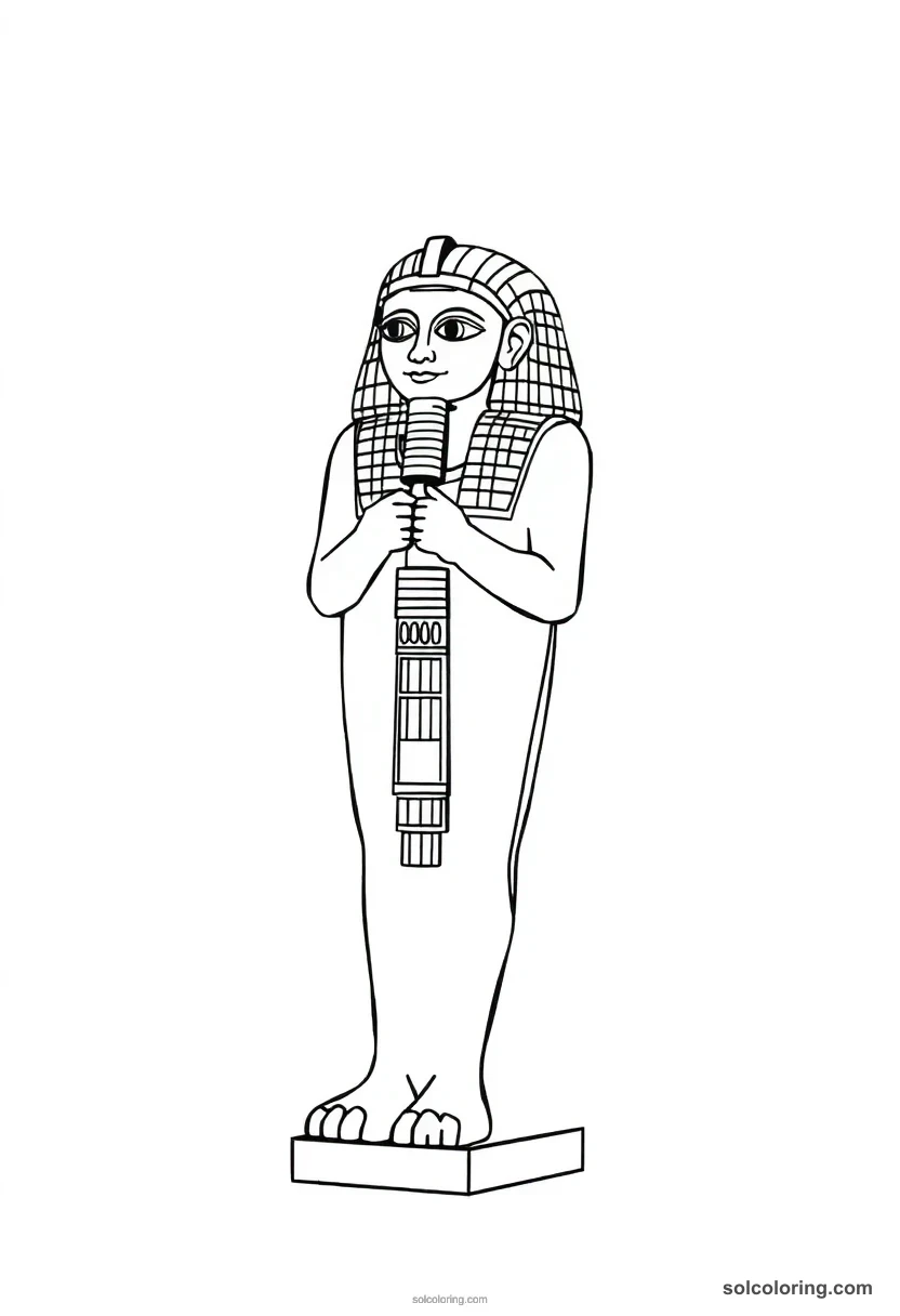 Shabti Funerary Figurine detailed coloring page for kids