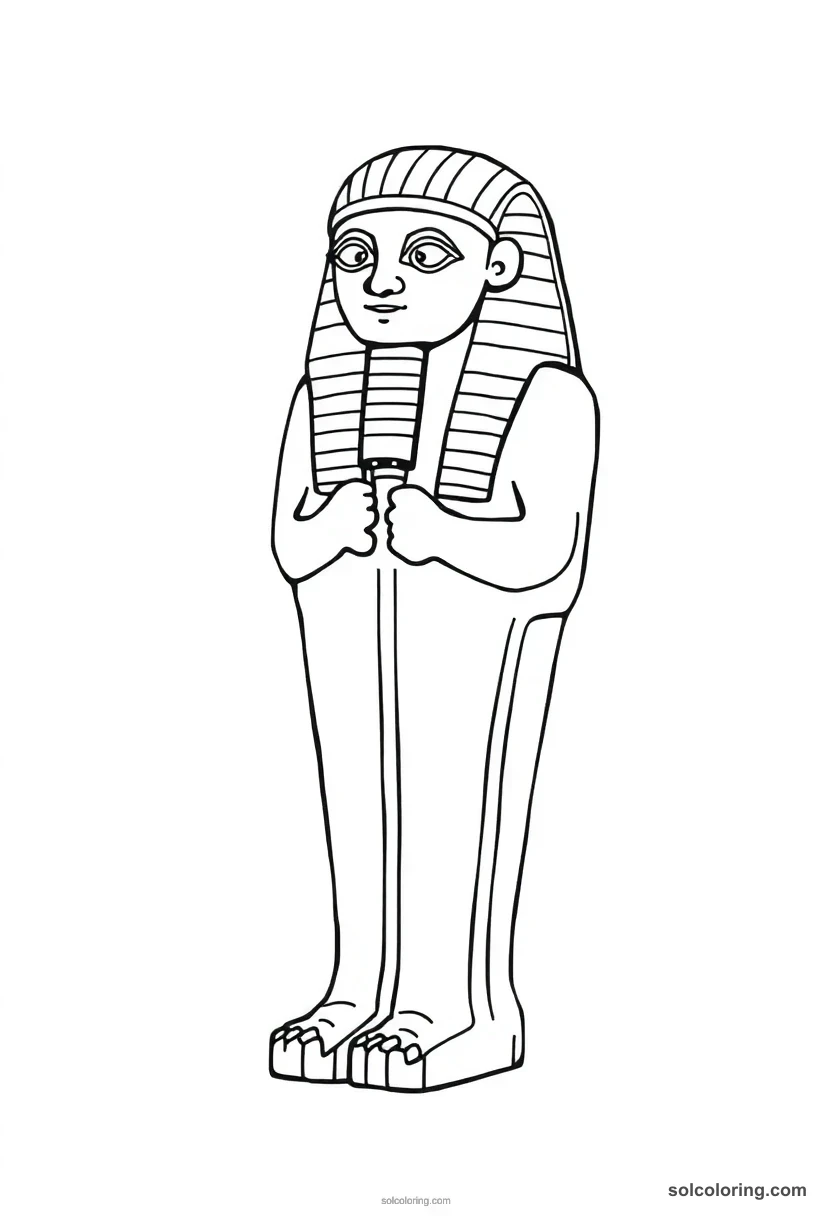 Shabti Funerary Figurine realistic coloring page for kids