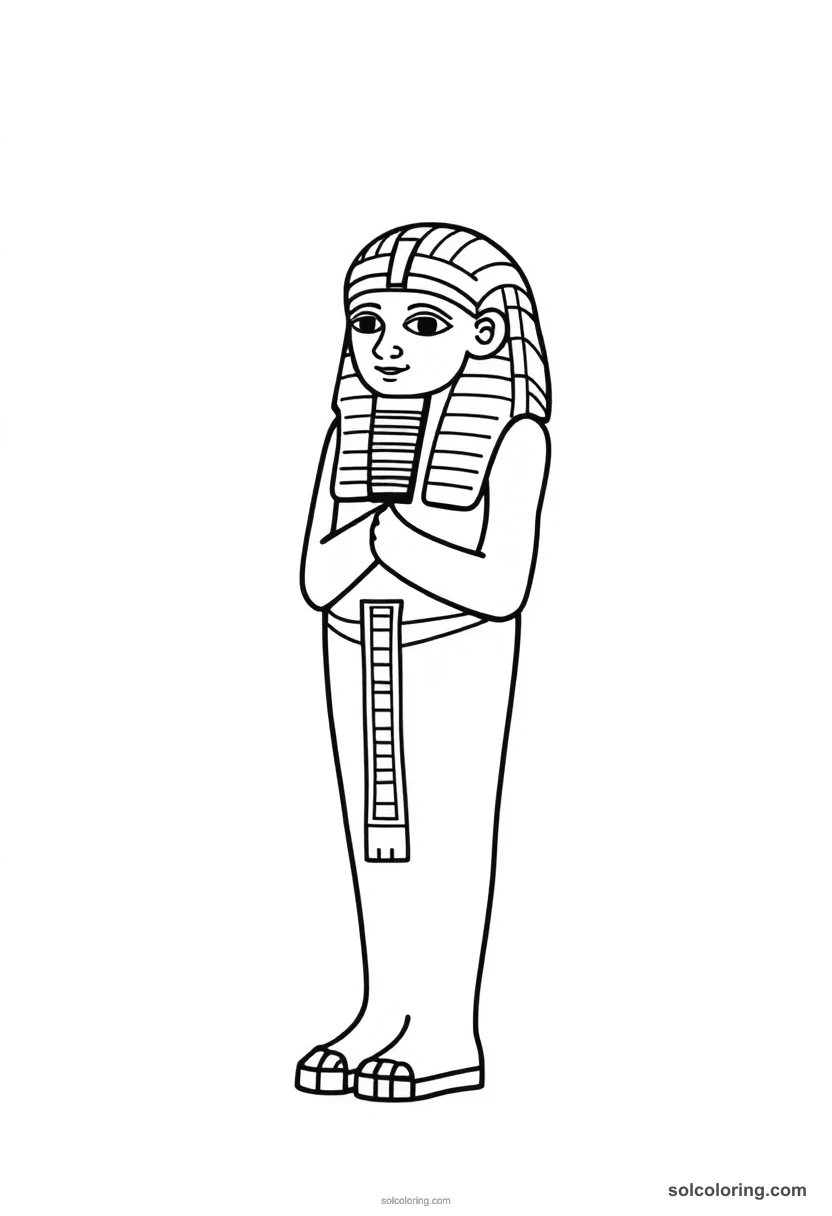Shabti Funerary Figurine simple coloring page for kids