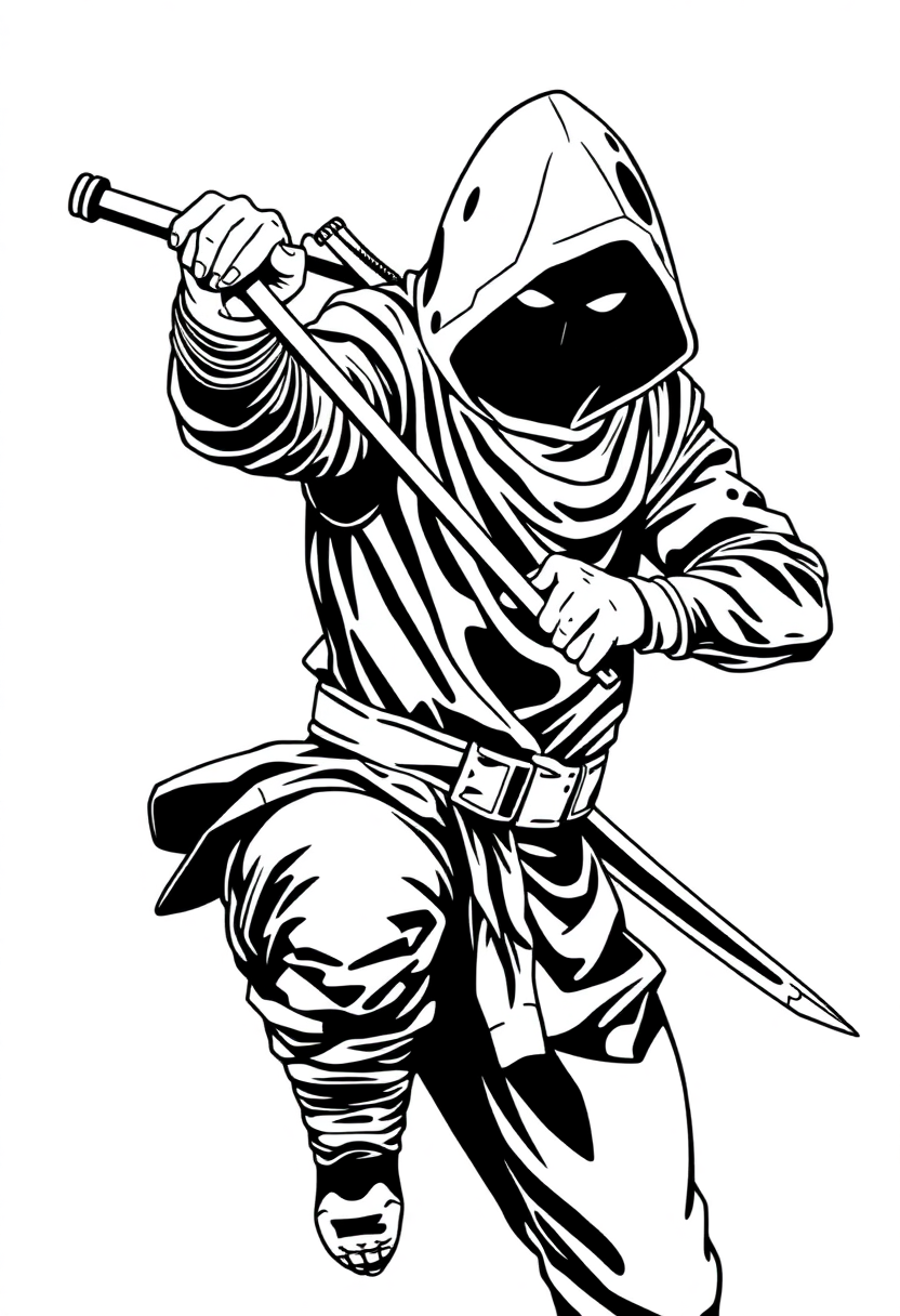 Shadow Ninja Assassin coloring page, free printable