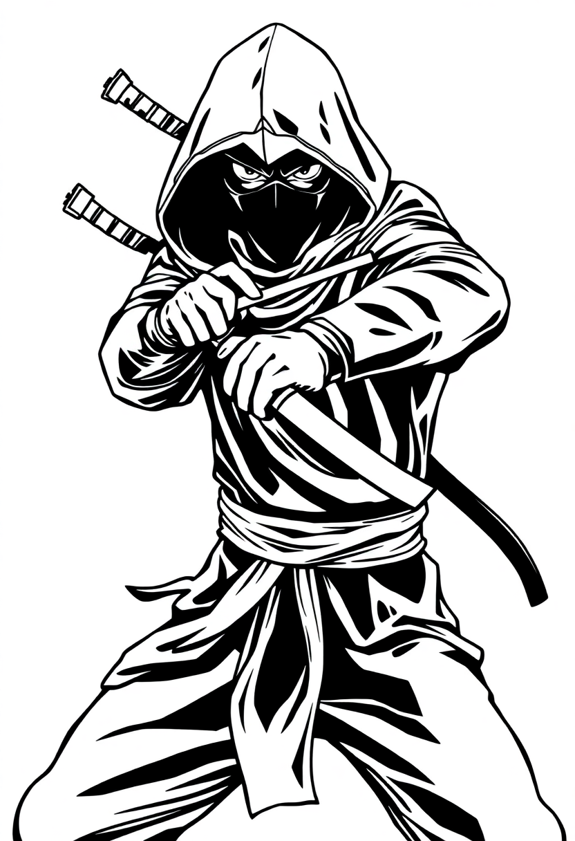 Shadow Ninja Assassin coloring page, free printable