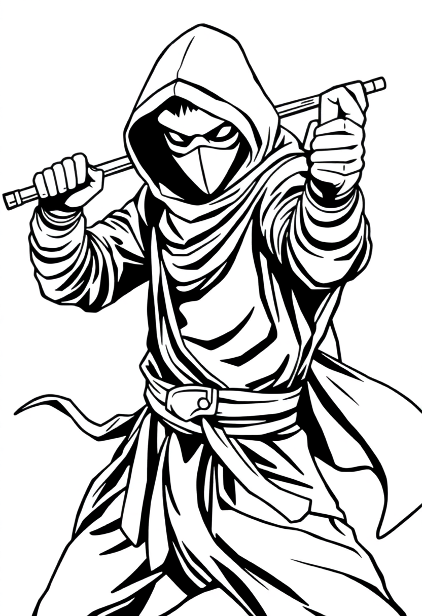 Shadow Ninja Assassin coloring page, free printable