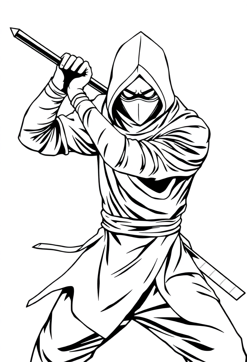 Shadow Ninja Assassin coloring page, free printable