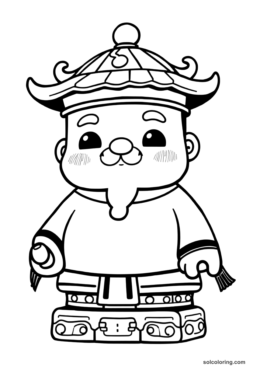 Chibi Shang Dynasty Bronze Casting Foundry coloring page, free printable chibi style