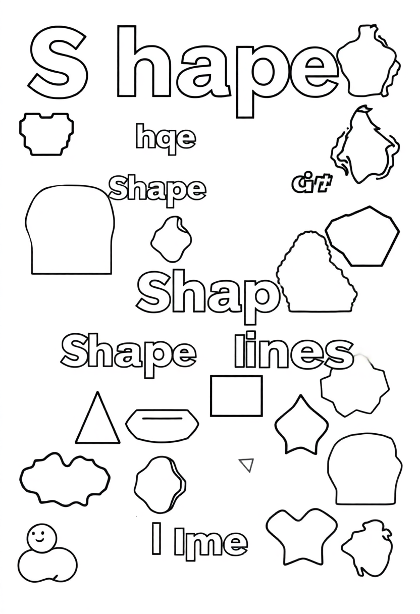 Shape Names coloring page for kids
