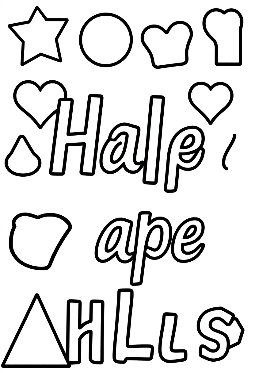 Shape Names coloring page for kids