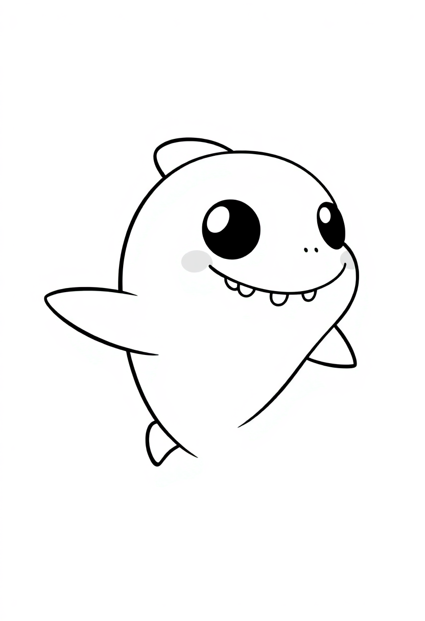 Shark coloring page, free printable