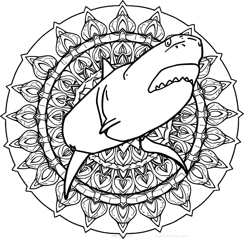 Shark coloring page for kids