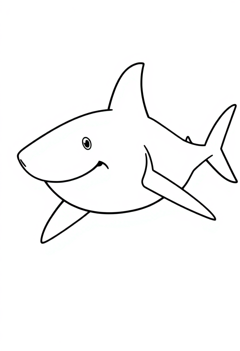 Shark coloring page, free printable