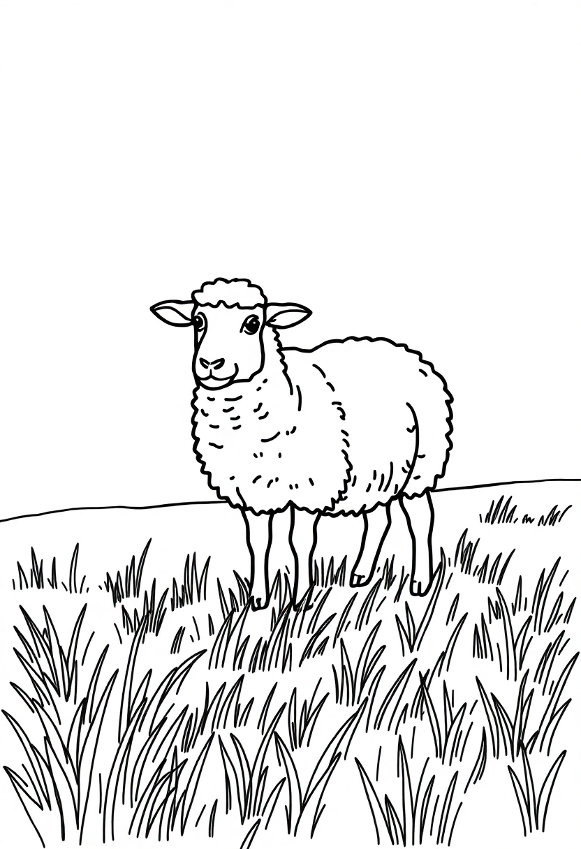 Sheep In Field coloring pages