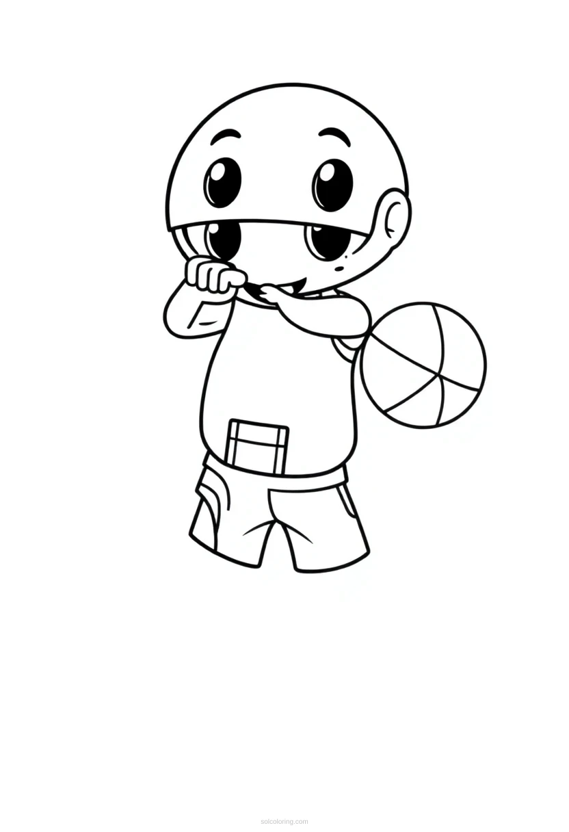 Shooting Guard Jump Shot coloring page for kids