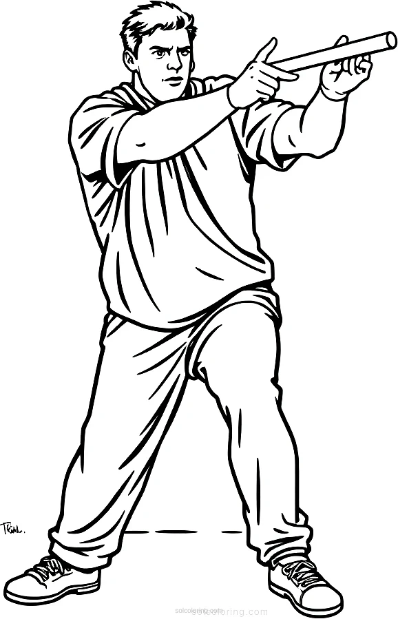 Shot Put Thrower coloring page for kids