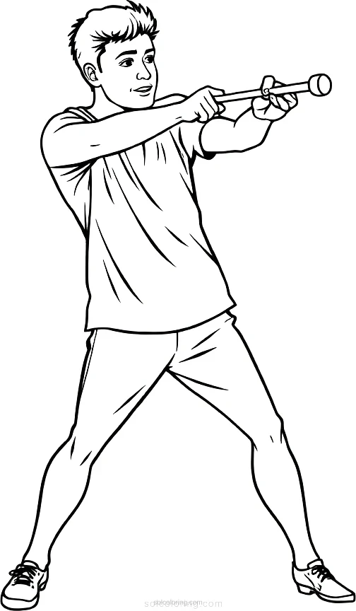 Shot Put Thrower coloring page for kids