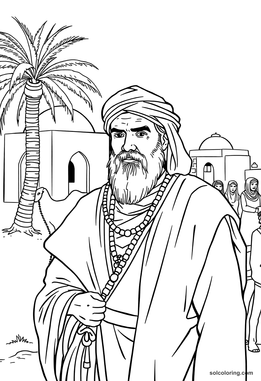 Silk Road Caravan At An Oasis coloring pages