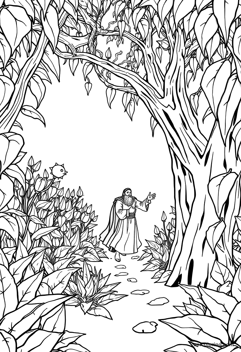 Sinbad Arriving In The Pepper Forest coloring pages