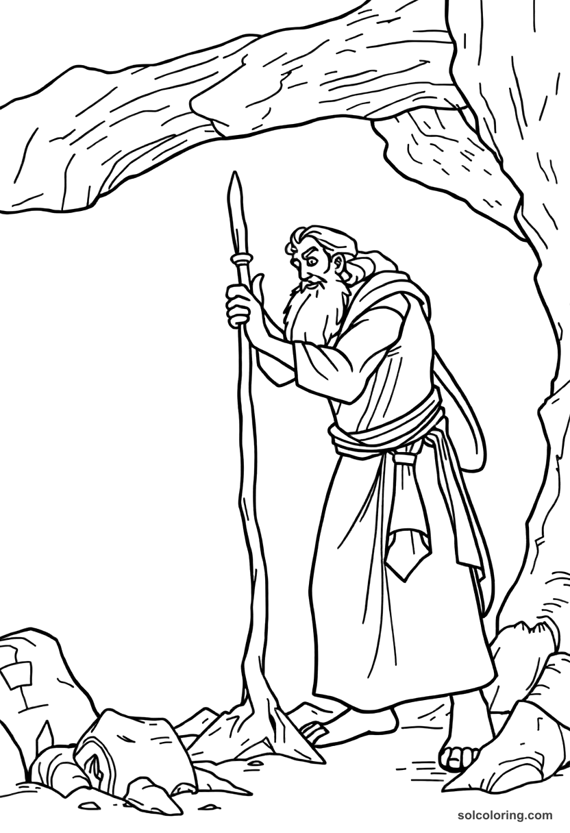 Sinbad Sharpening The Stake To Blind The Giant coloring pages