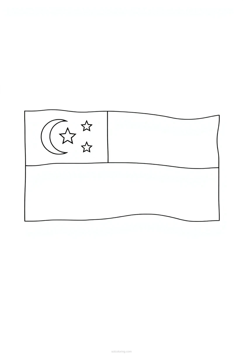 Singapore Flag coloring page for kids