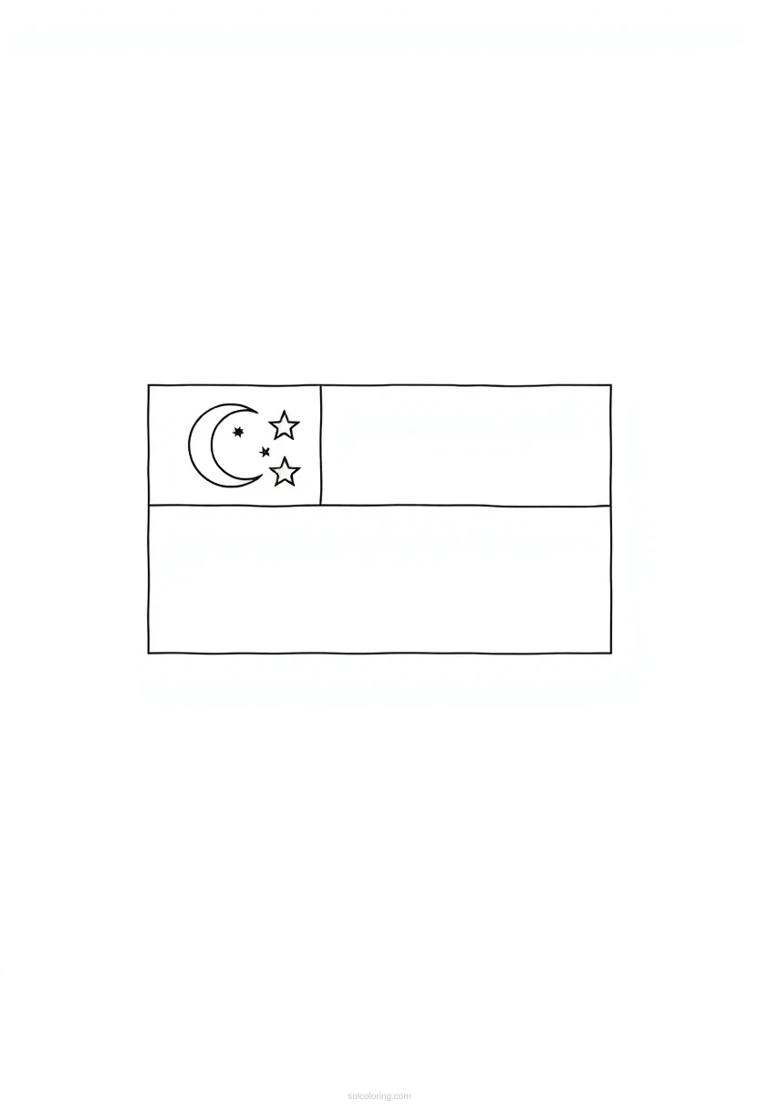 Singapore Flag coloring page for kids