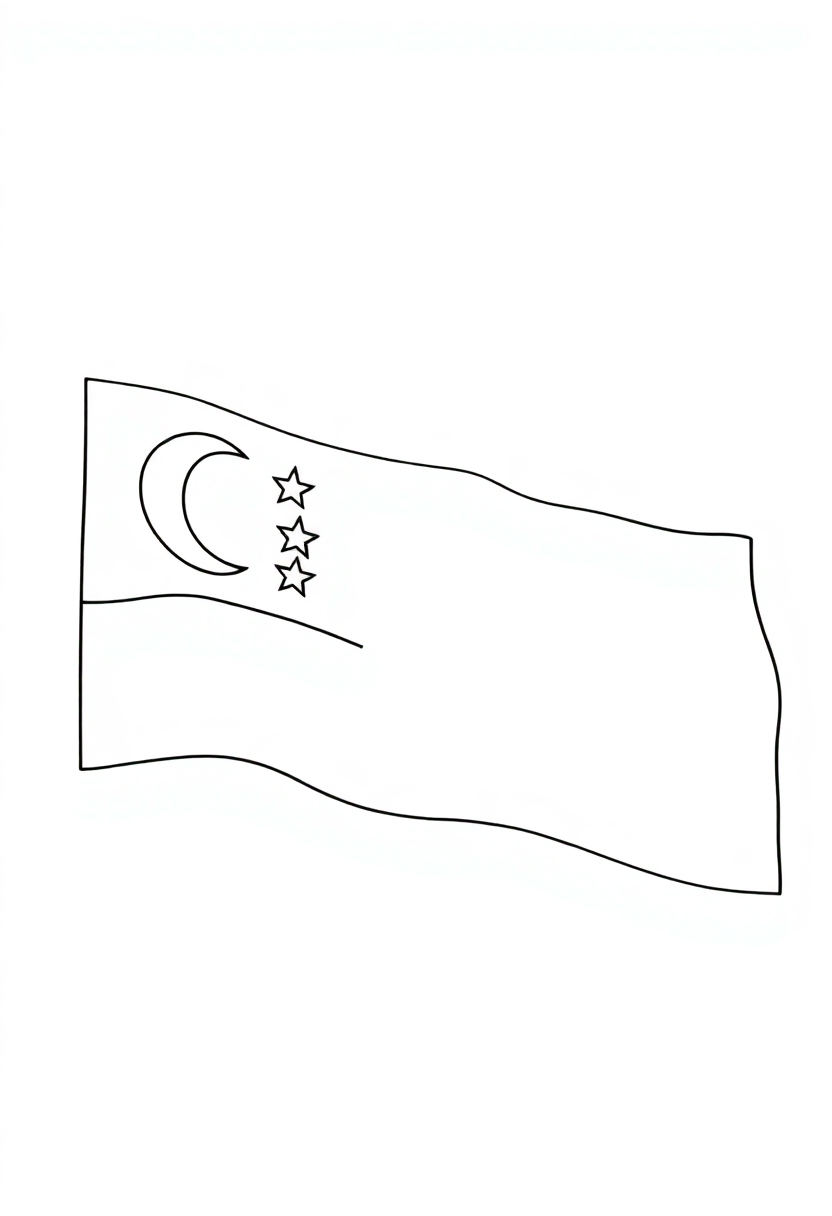 Singapore Flag coloring page, free printable