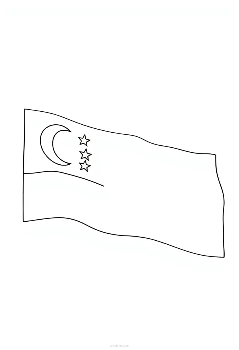 Singapore Flag coloring page for kids