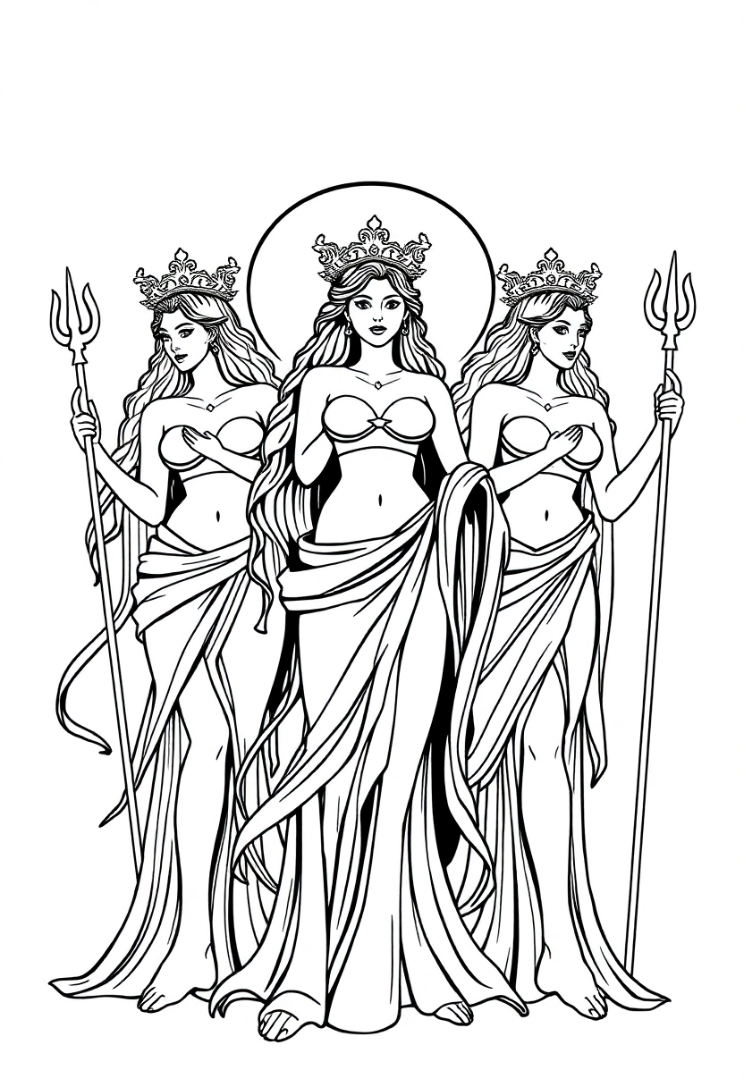 Sirens Mythical Singers coloring page, free printable