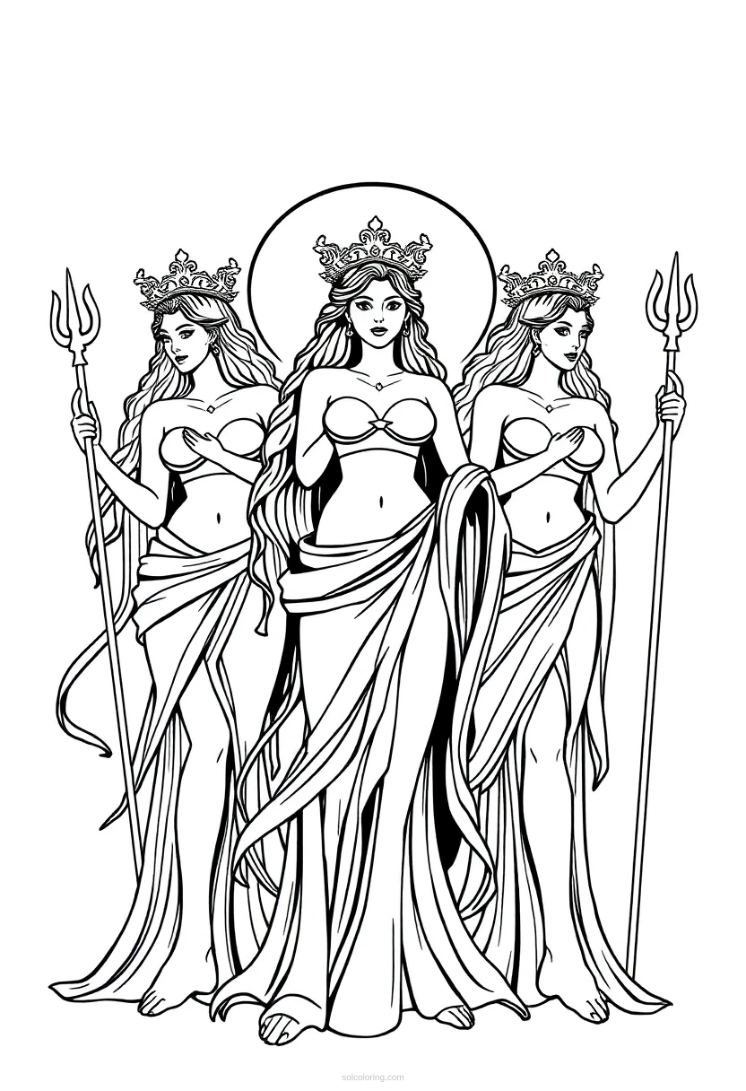 Sirens Mythical Singers coloring pages