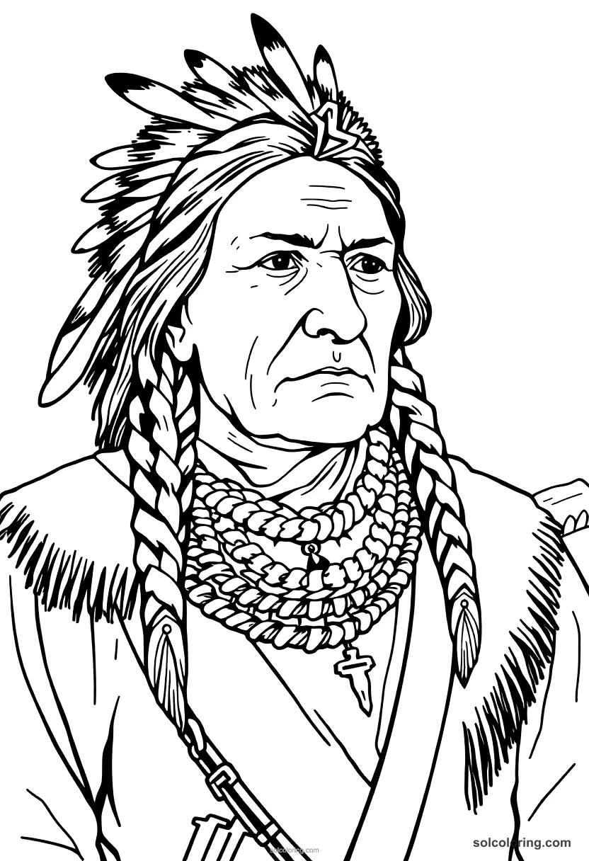 Sitting Bull At The Battle Of Little Bighorn coloring pages